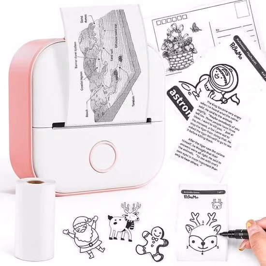 Stampante Termica Portatile Bluetooth Memoking Kit di Avvio Rosa