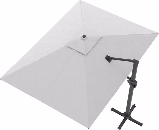 Ombrellone da Giardino Decentrato 3x4m in Alluminio Telo in Poliestere Mosini Blues Grigio e Bianco