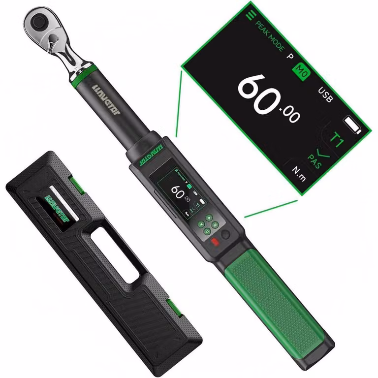 Chiave dinamometrica digitale da 3/8 di pollice, con coppia da 3 a 60 Nm e precisione di ±1%, dotata di cicalino e display a LED