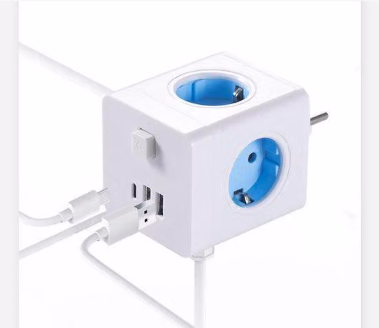 Presa multipla universale, presa multipla, da una a più prese, con interruttore, con USB, alimentatore cubico, per casa, ufficio e crociere, 1 pezzo