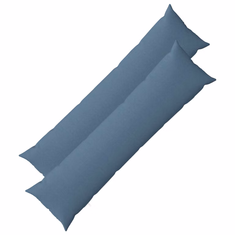 Set di 2 cuscini vidaXL HEERLEN blu jeans in tessuto con rivestimento lavabile e rimovibile L 145 x P 40 x H 40 cm