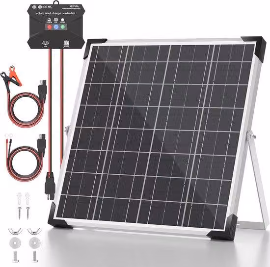 Kit batteria per auto da 12 V con regolatore di carica ad alte prestazioni e staffa di montaggio per impianto solare da roulotte