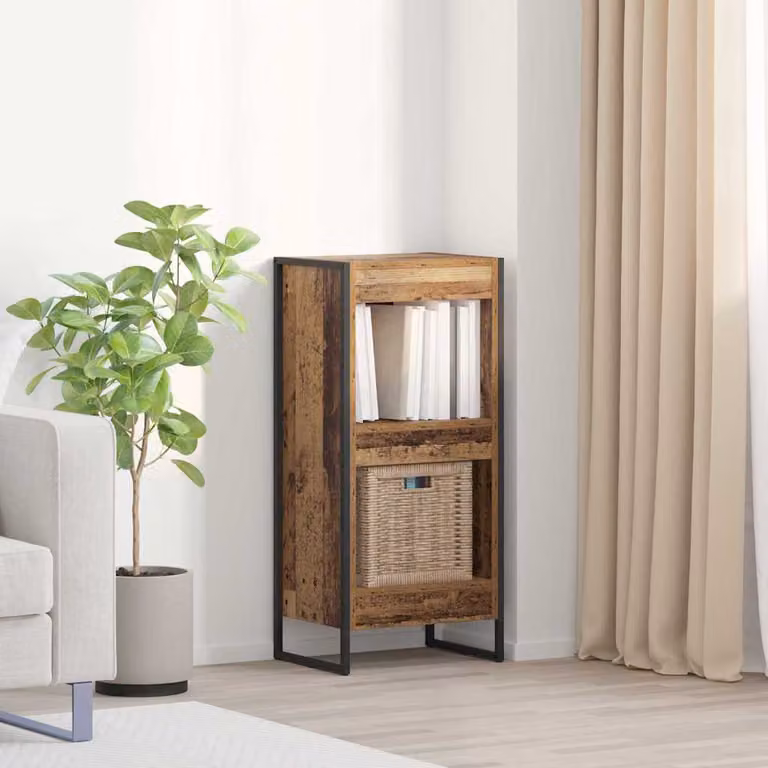 Armadio per libri industrial vidaXL in legno e metallo marrone L 40 cm x P 30 cm x H 86,5 cm