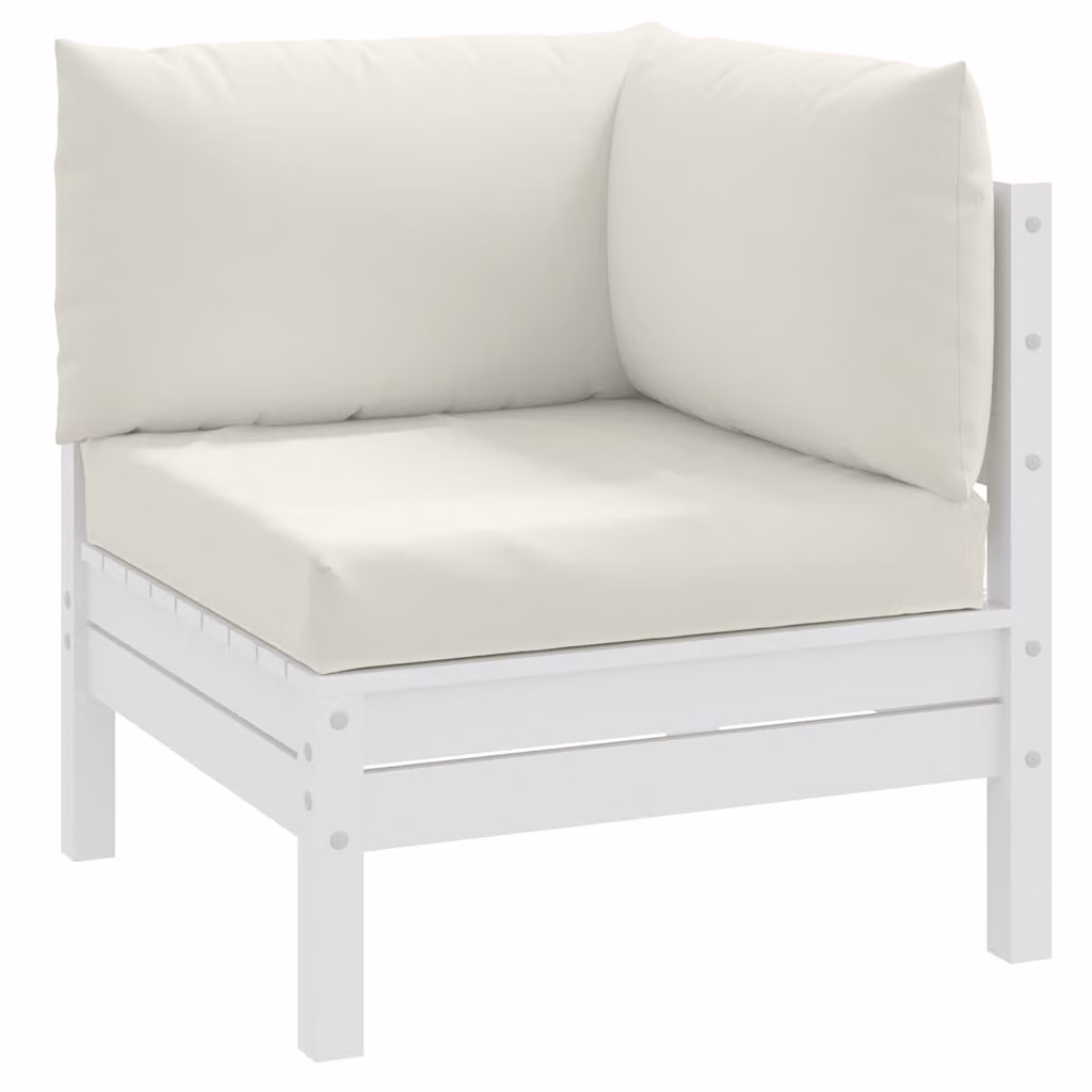 Set di 3 cuscini per pallet vidaXL in tessuto beige e bianco, resistenti ai raggi UV, L 60 x L 60 x H 9,5 cm