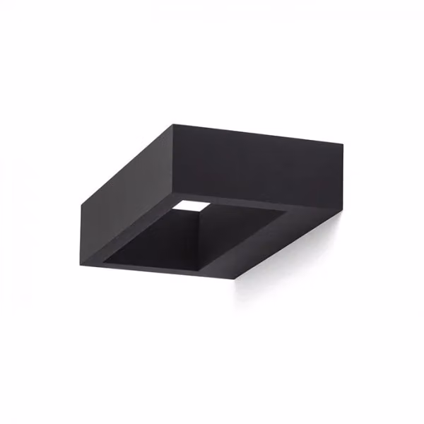 Faretto da parete NEMAN nero in metallo con tecnologia LED da 10W, luce bianca calda 3000K, design moderno rettangolare con illuminazione up/down – 2