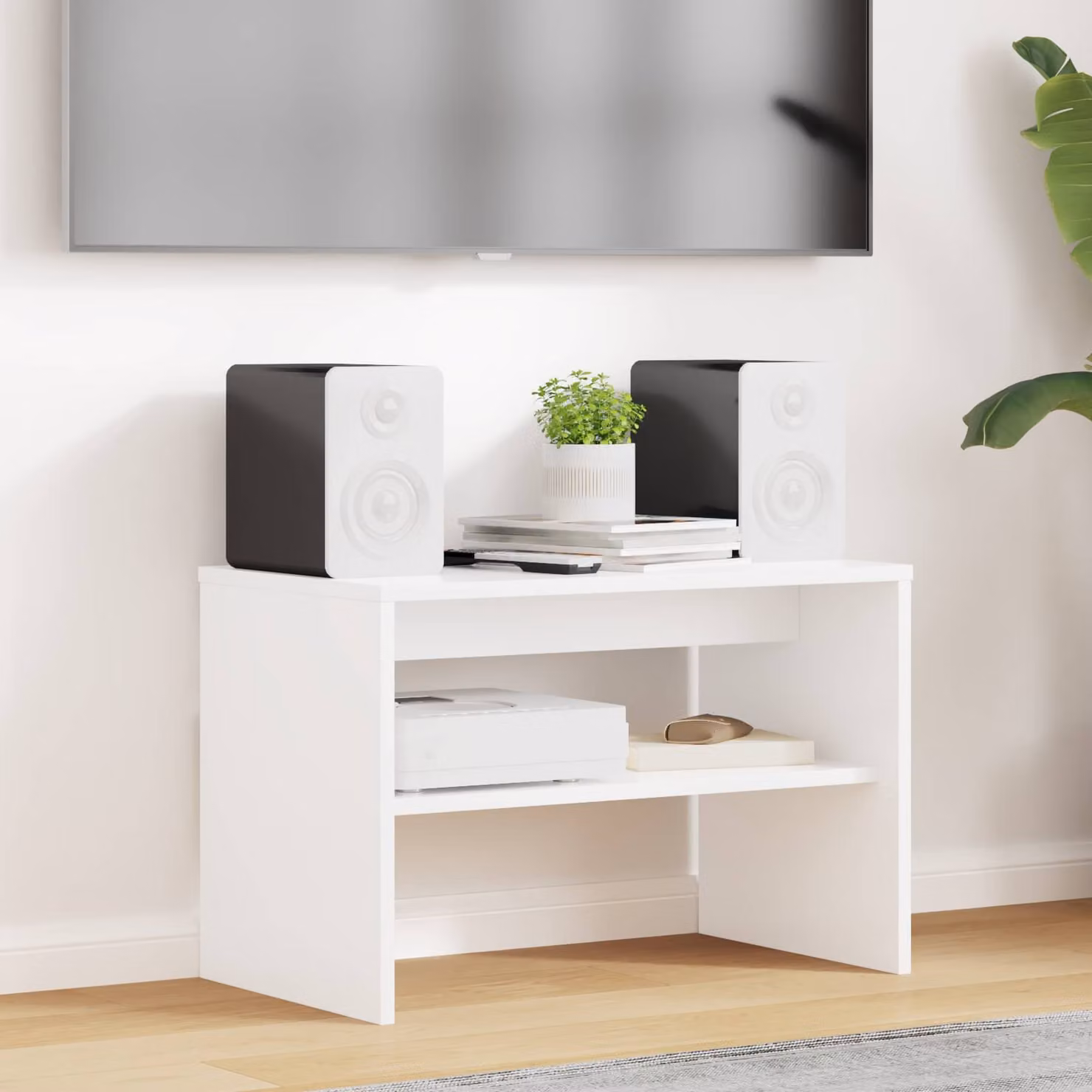 Mobile TV moderno vidaXL in legno ingegnerizzato bianco L 60 cm, P 35 cm, H 40 cm
