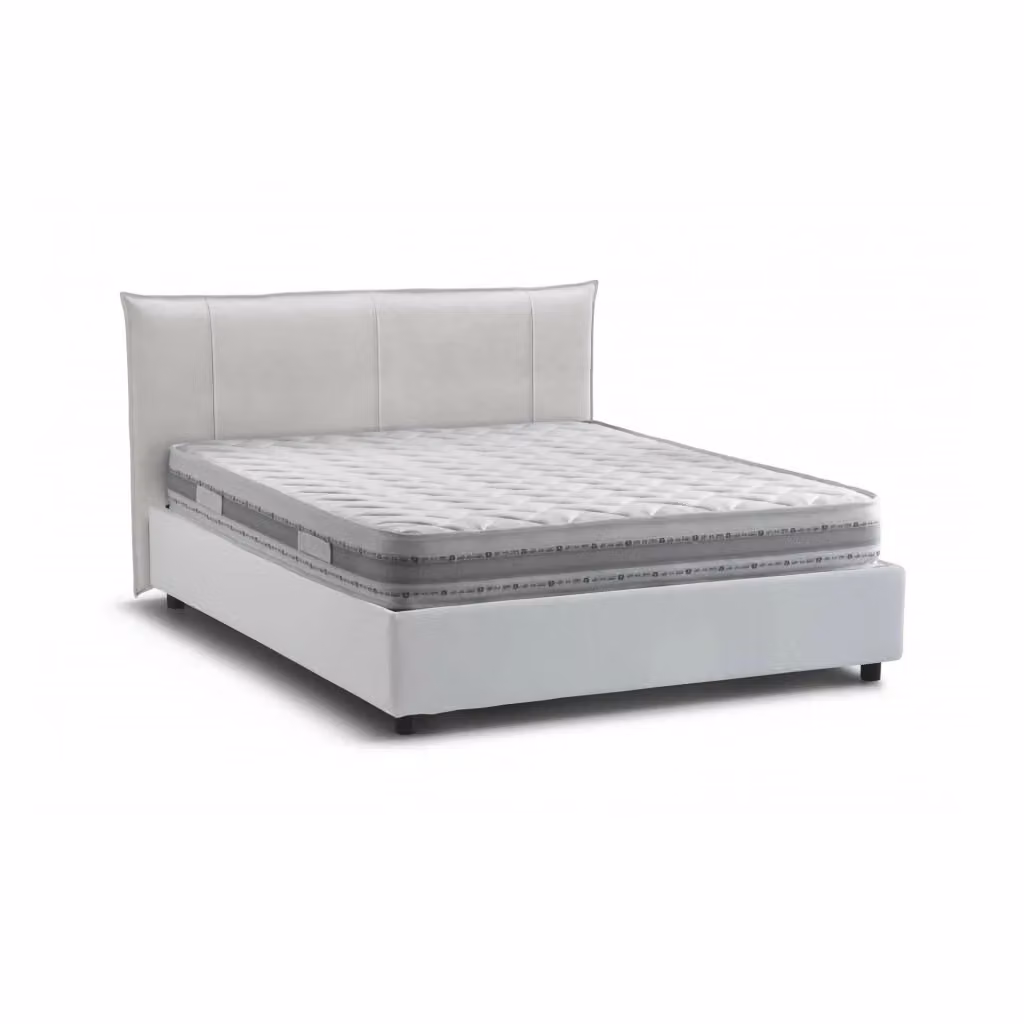 Letto Matrimoniale Almond Talamo Italia con Contenitore a Sollevamento e Materasso in Schiuma, Bianco, L/P: 160 x 200 cm – 2