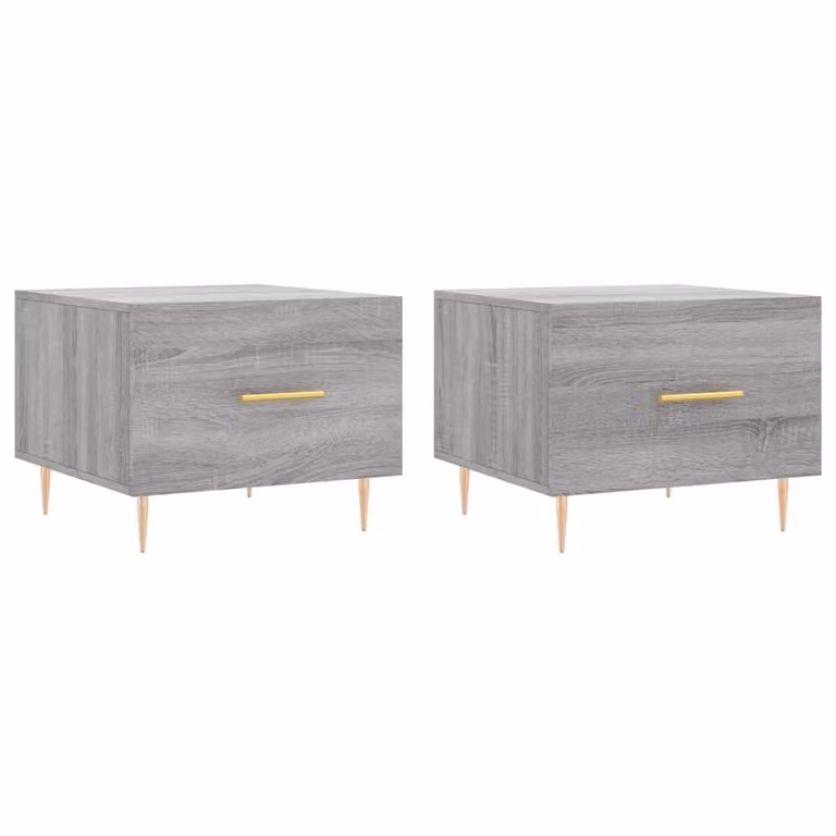 Tavolini Salotto 2pz Grigio Sonoma 50x50x40cm Legno Multistrato