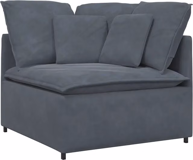 Modulo Angolare Divano Modulare con Cuscini Grigio Scuro 100 cm CFW2020980