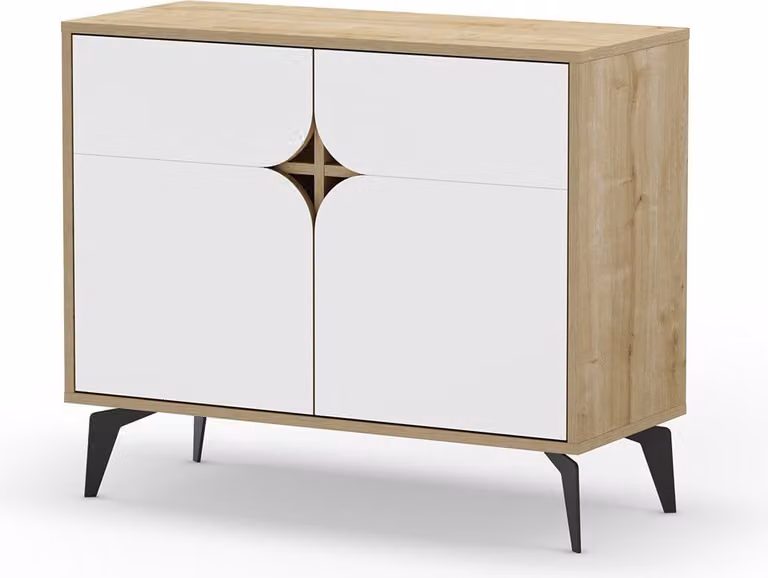 Calicosy - Credenza 2 ante con gambe in metallo L95 cm - FLORA