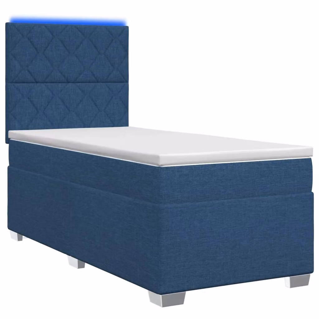 Letto box spring con materasso vidaXL in tessuto blu con illuminazione sottostante e porta USB L: 200 cm, P: 80 cm, H: 140,5 cm – 2