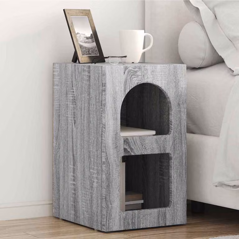 Comodino moderno vidaXL ELST Grigio Sonoma L: 29,5 cm, P: 33,5 cm, H: 50 cm