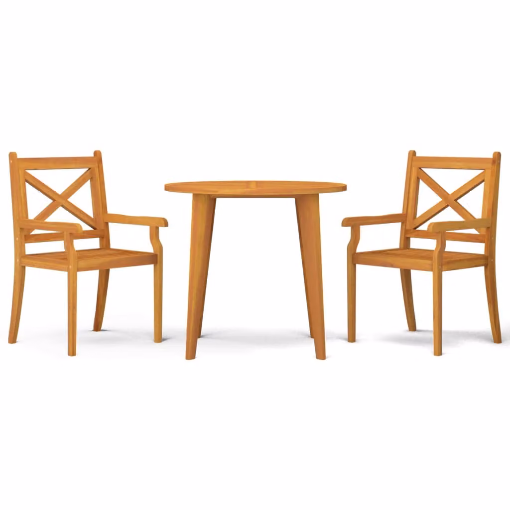 Set Mobili da Pranzo per Giardino 3 pz Legno Massello di Acacia