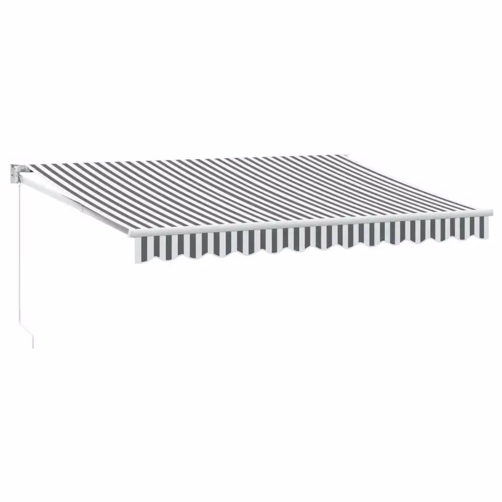 Tenda retrattile vidaxl con bracci pieghevoli in alluminio e tessuto in poliestere, colori antracite e bianco, L: 347 cm, P: 250 cm – 2