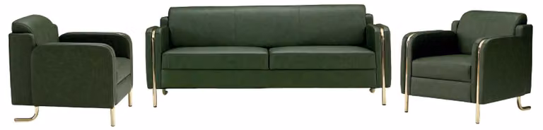 3tlg Sofa Set Wohnzimmer Luxus Leder Sofas Polster Sessel Garnitur Design