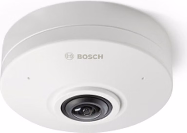 Bosch FLEXIDOME panoramic 5100i, telecamera di sicurezza IP, per interni ed esterni, cablata, a soffitto, bianca, cartuccia (forma)