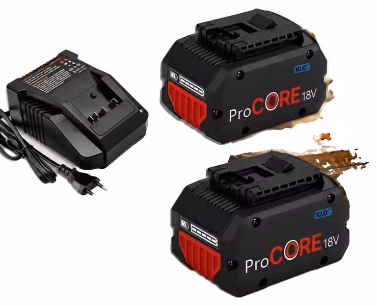 Batteria ricaricabile, capacità 10,0 Ah, compatibile con utensili elettrici, confezione da 2 batterie e 1 caricabatterie, 18V