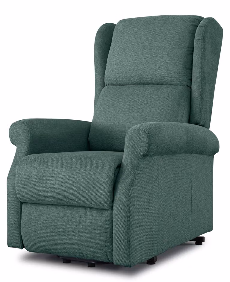 Poltrona reclinabile elettrica con sistema di sollevamento, rivestita in ecopelle, colore grigio