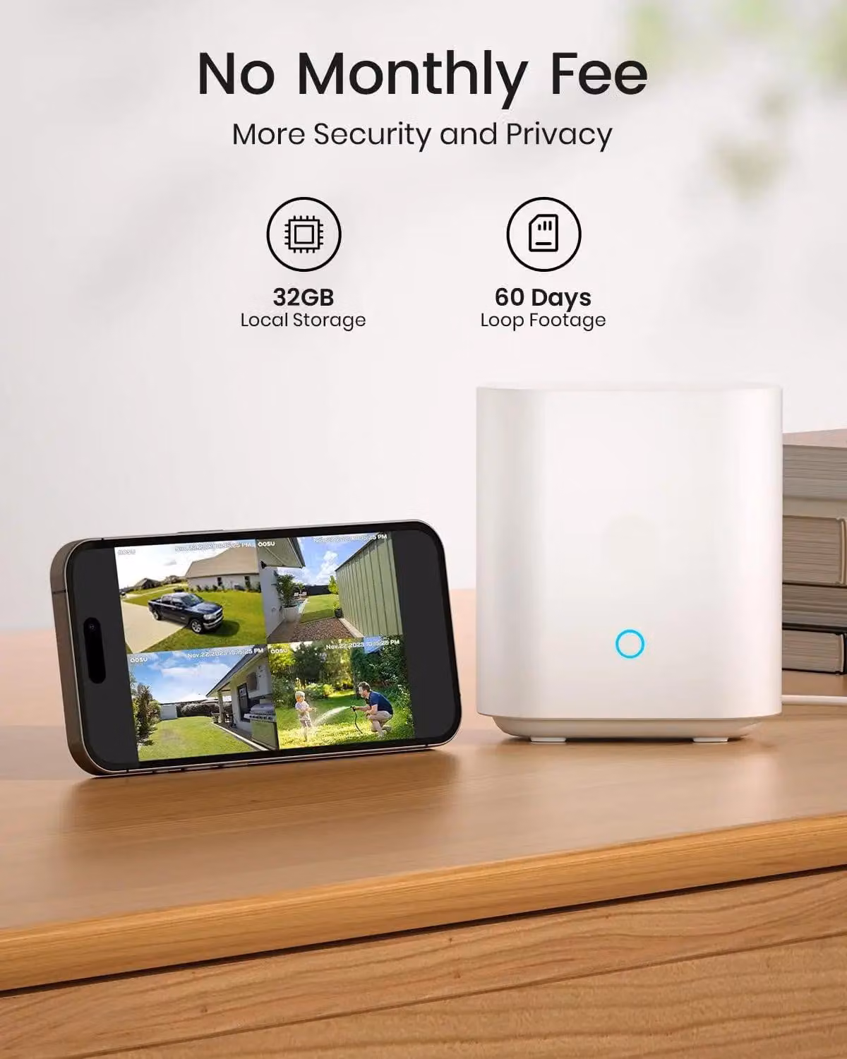 Telecamera di sicurezza - 5MP - Sistema di videosorveglianza - Wireless - Per uso esterno - Set di 4 pezzi - Con pannello solare - Visione notturna