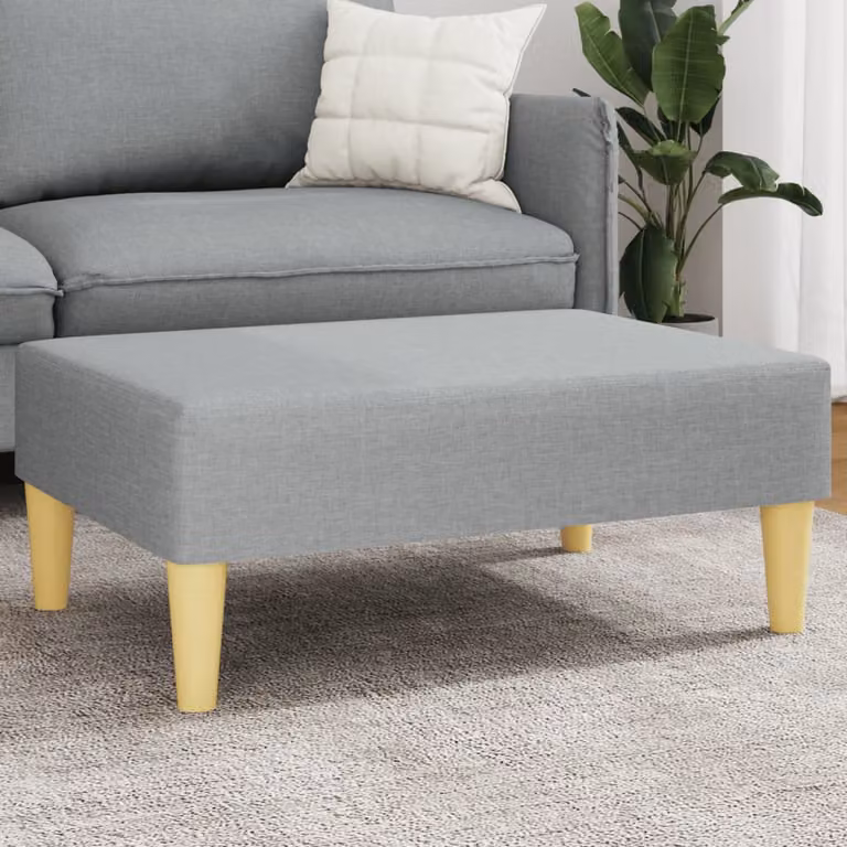 Poggiapiedi vidaXL Grigio Chiaro in Tessuto L: 77 cm, P: 55 cm, H: 31 cm