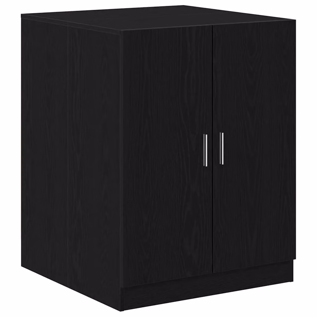 Armadio per lavatrice vidaXL in legno MDF, colore rovere e nero, L: 70,5 cm, P: 71,5 cm, H: 91,5 cm – 2