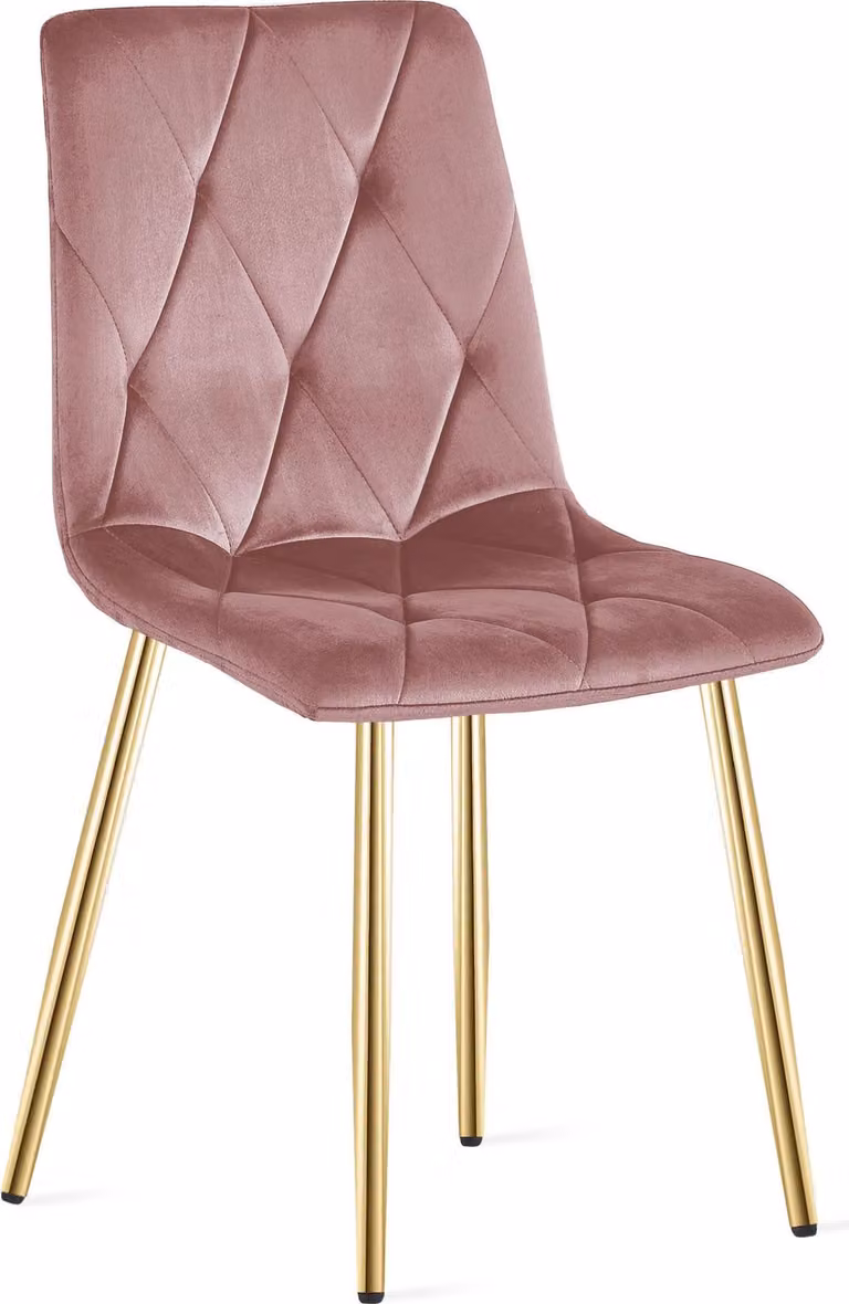 Sedia LIBRA - velluto rosa / gambe color oro x 1