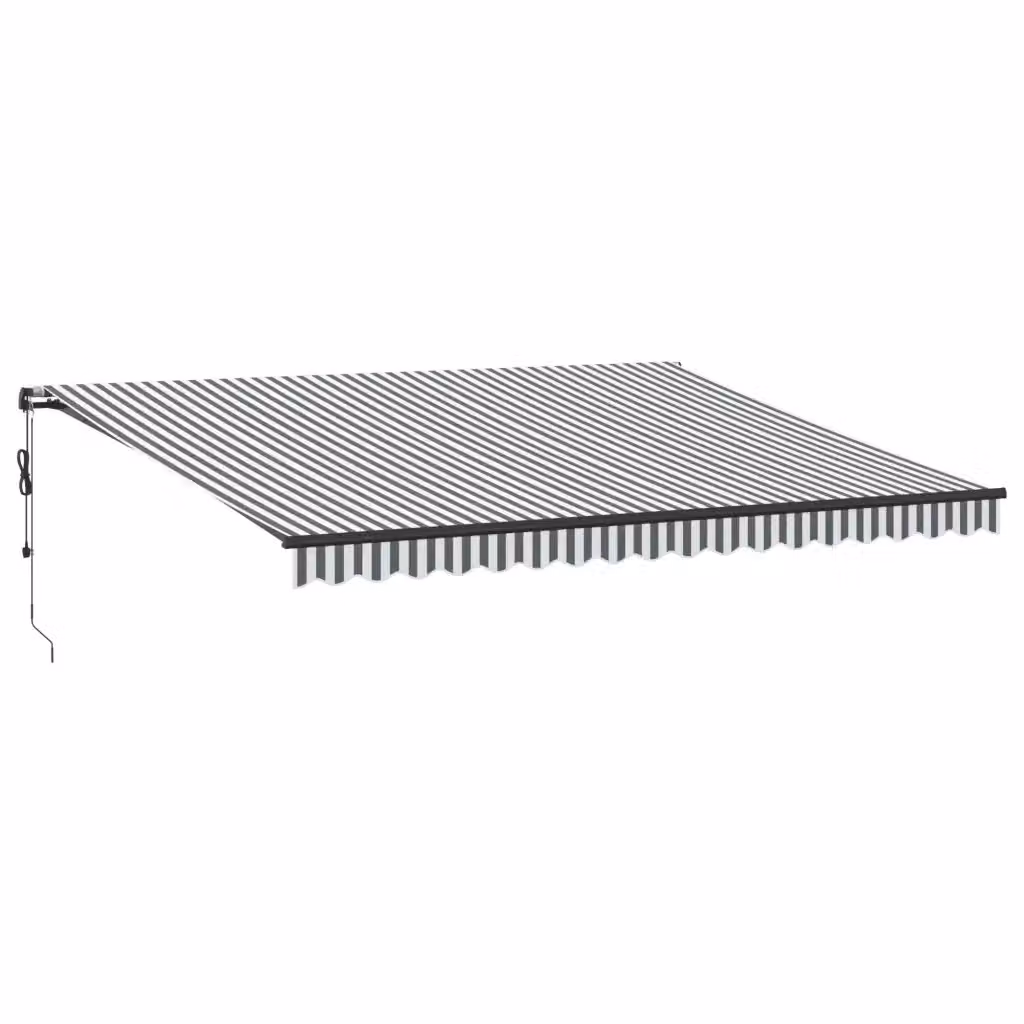 Tenda Retrattile Automatica con LED vidaxl, Colore Antracite e Bianco, L: 450 cm, P: 350 cm – 2