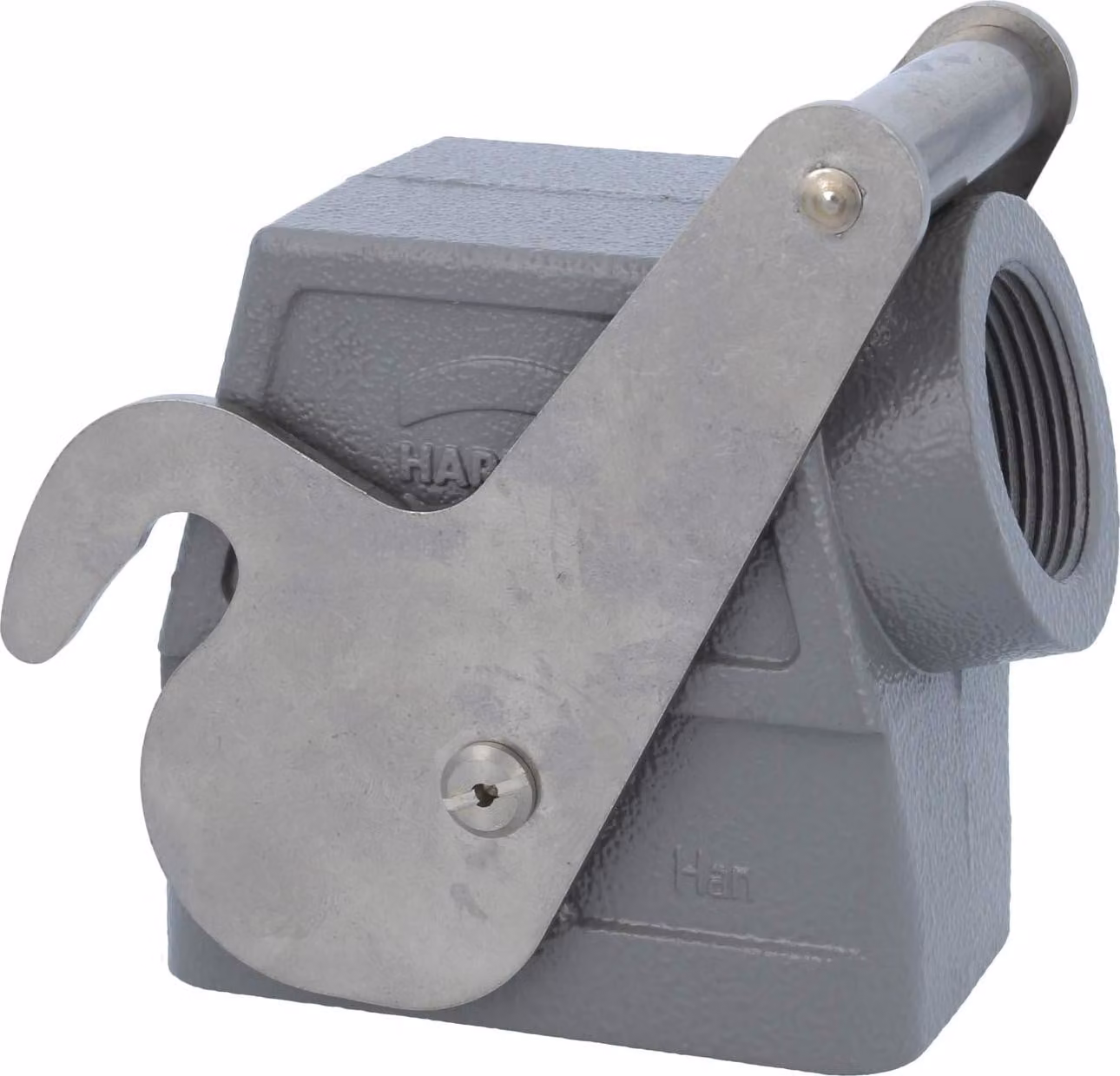HARTING Han 10B Custodia con manicotto alta, 1xPG21 uscita cavo laterale, con 1 staffa centrale Vite PG21 Area di serraggio