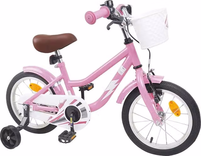 Bicicletta per bambini DESIGN IN rosa con componenti in metallo e gomma
