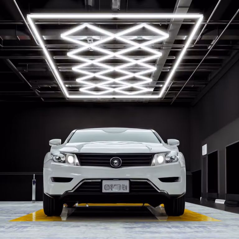 Lampada da garage a LED, 56.320 lumen, motivo a diamante, 6500K, 512W, colore bianco