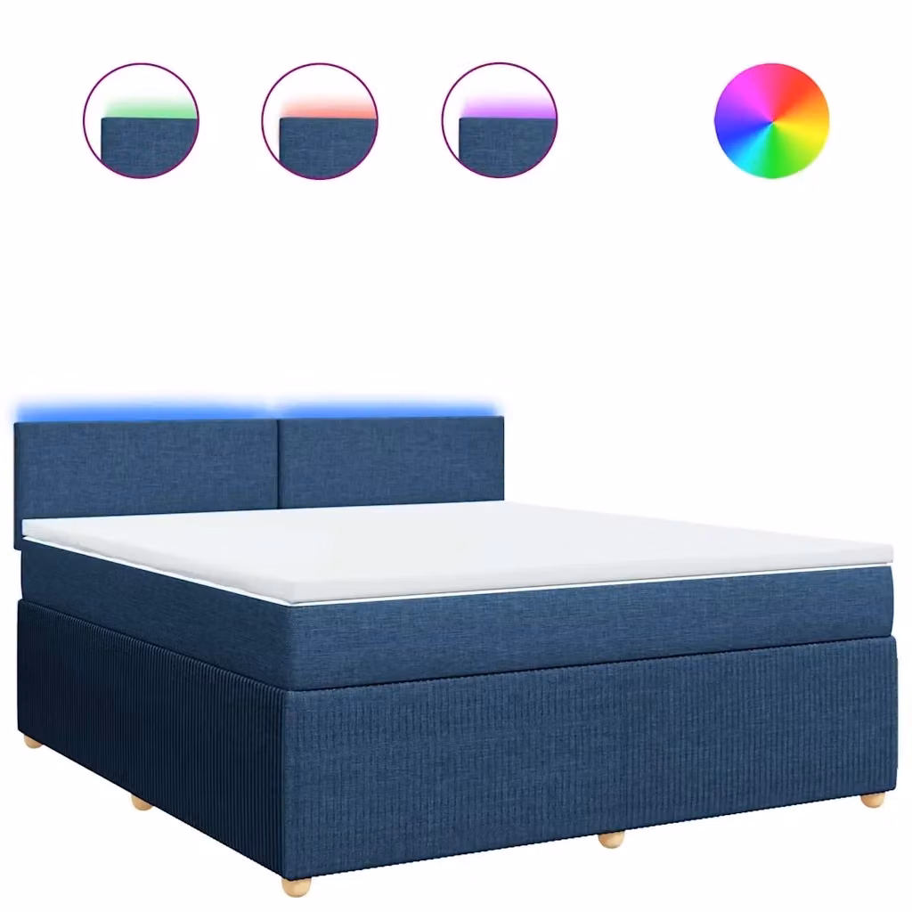 Letto Ibrido vidaXL con Struttura in Legno di Pino e Materasso Blu e Bianco L/P: 180 x 200 cm – 2