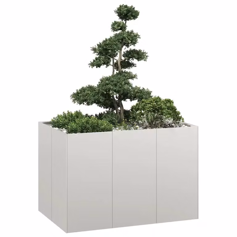 Fioriera vidaXL in acciaio inox color argento L: 120 cm, P: 80 cm, H: 80 cm