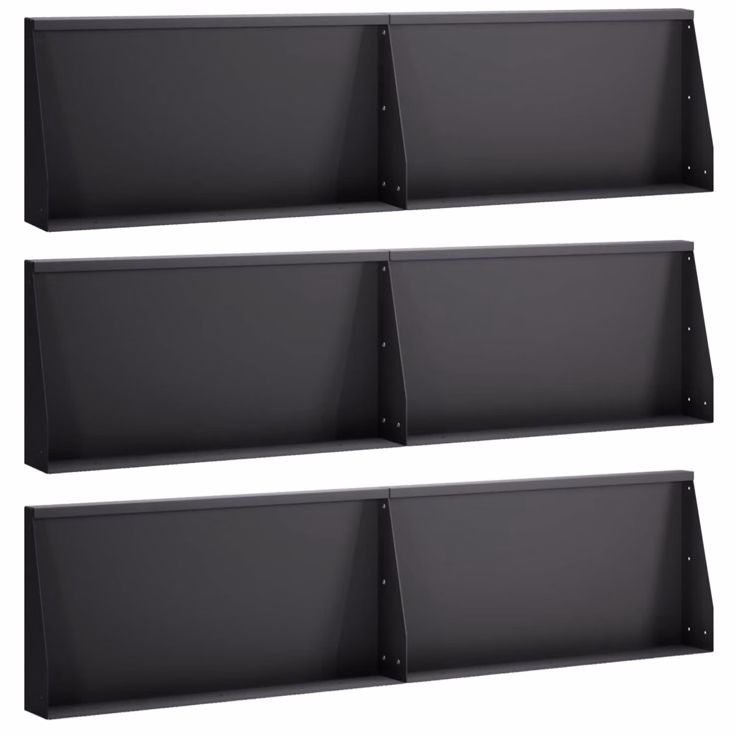Set di 6 pezzi muro di contenimento e aiuola rialzata vidaXL in acciaio nero L/P/H: 80 x 12 x 50 cm