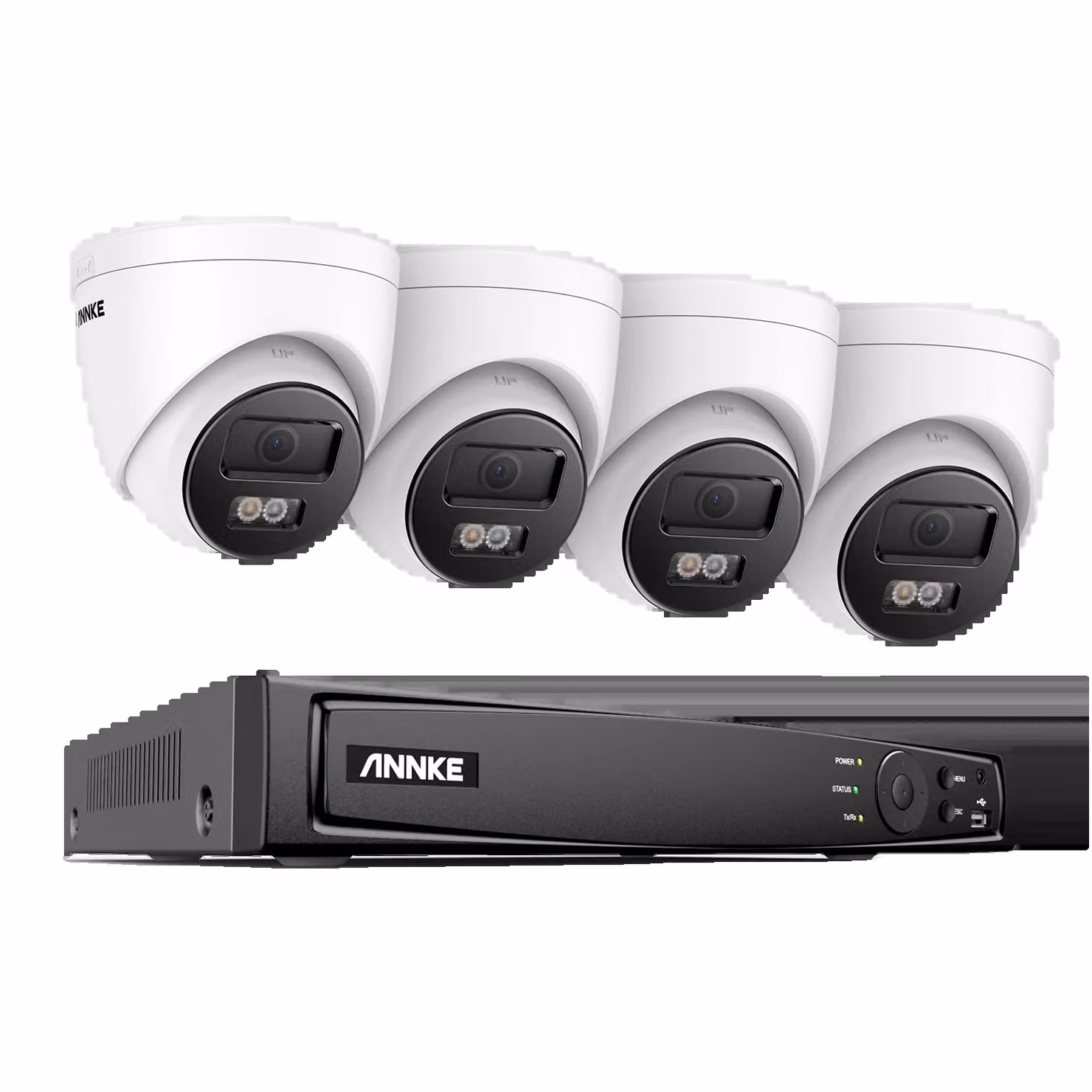 Sistema di sicurezza POE, risoluzione Ultra HD 8MP, tecnologia di compressione H265+, Nessuno, NVR a 8 canali 4 telecamere