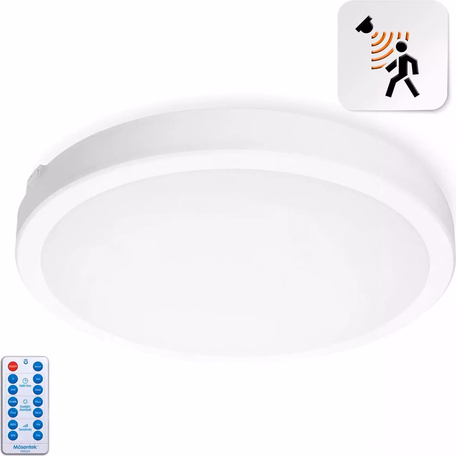 Plafon LED NAIROS con sensore, modello G2, 36W, colore bianco