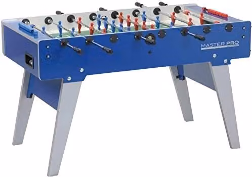 Garlando Calcio Balilla Master PRO con Aste Rientranti e Gambe Pieghevoli Blu