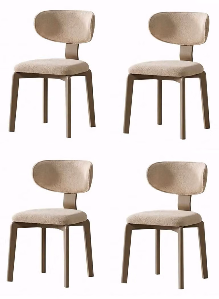 Sedia beige, design minimalista, armoniosa, moderna, elegante, confortevole