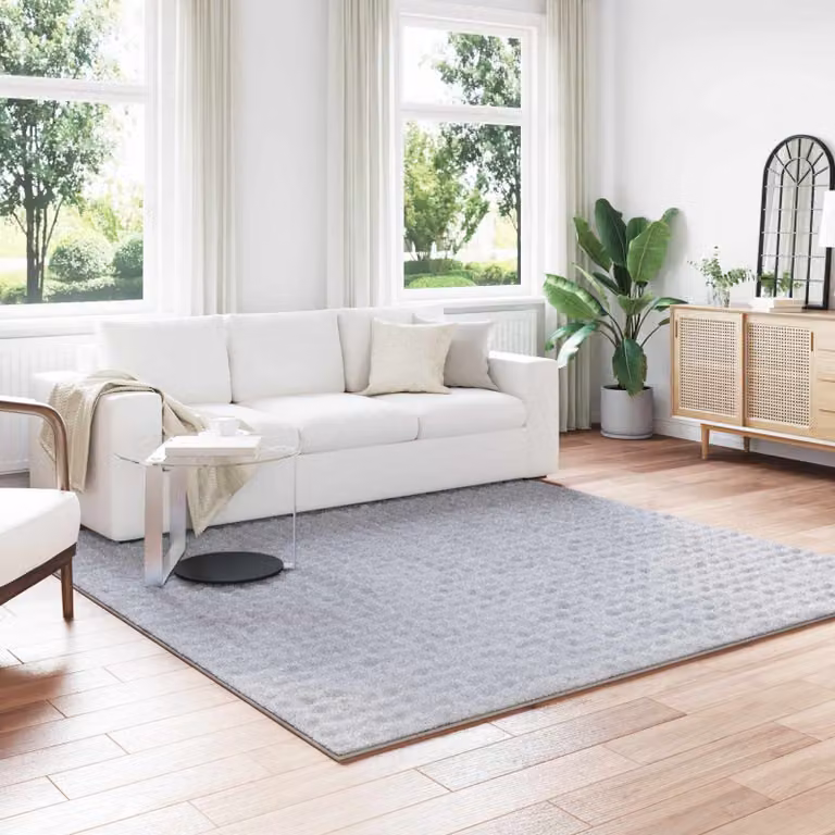 Tappeto Quadrato SIROLO vidaXL Grigio in Poliestere L 240 x P 240 cm