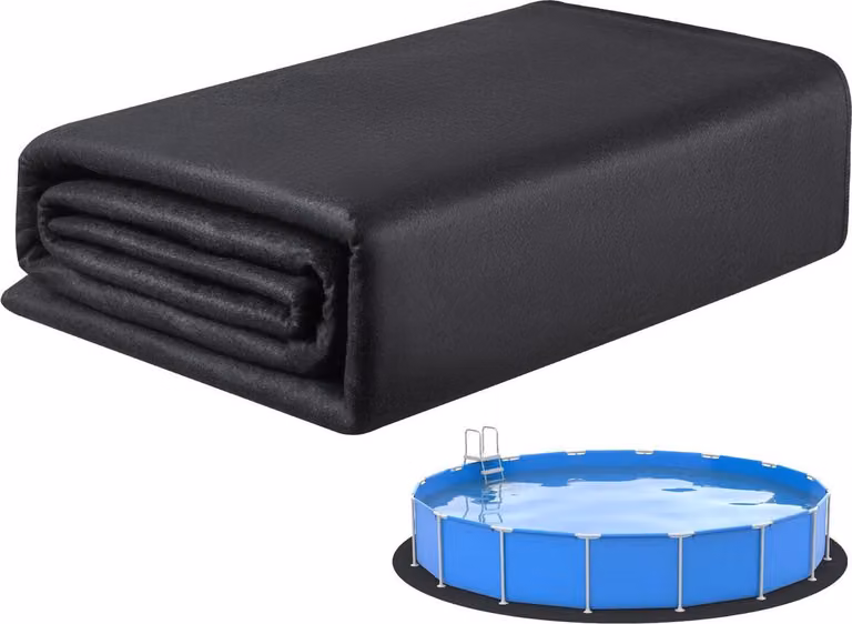 Tappetino per piscina rotonda da 21 piedi, tappetino per piscine fuori terra, tappetino extra spesso, previene le forature, sottofondo in materiale geotessile riciclato, prolunga la durata del rivestimento