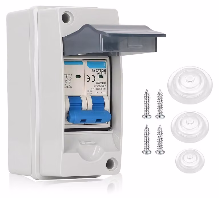 Pannello di distribuzione a 1 fila, da 2 a 8 moduli, grado di protezione IP65, resistente agli agenti atmosferici, adatto per interni ed esterni