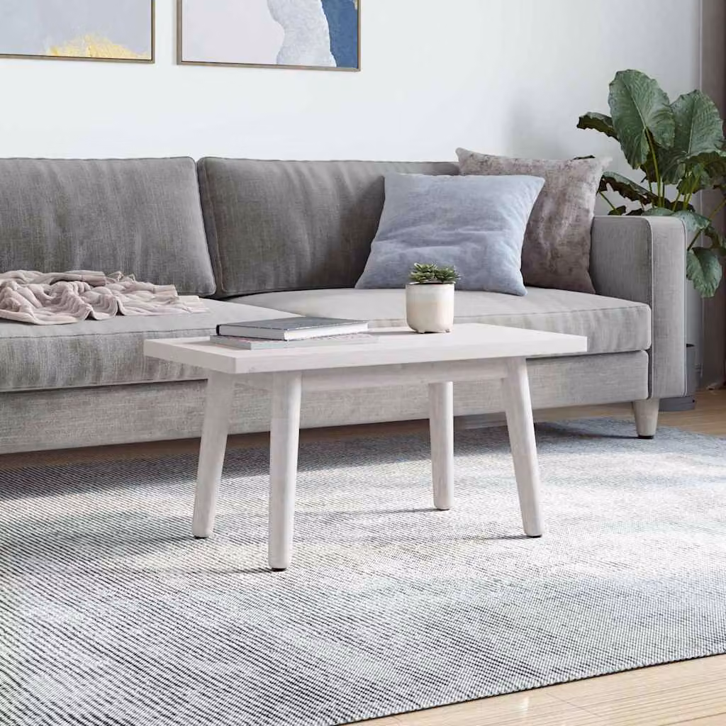 vidaXL Piano Tavolo Bianco 80x40x2,5 Legno Massello Pino Rettangolare