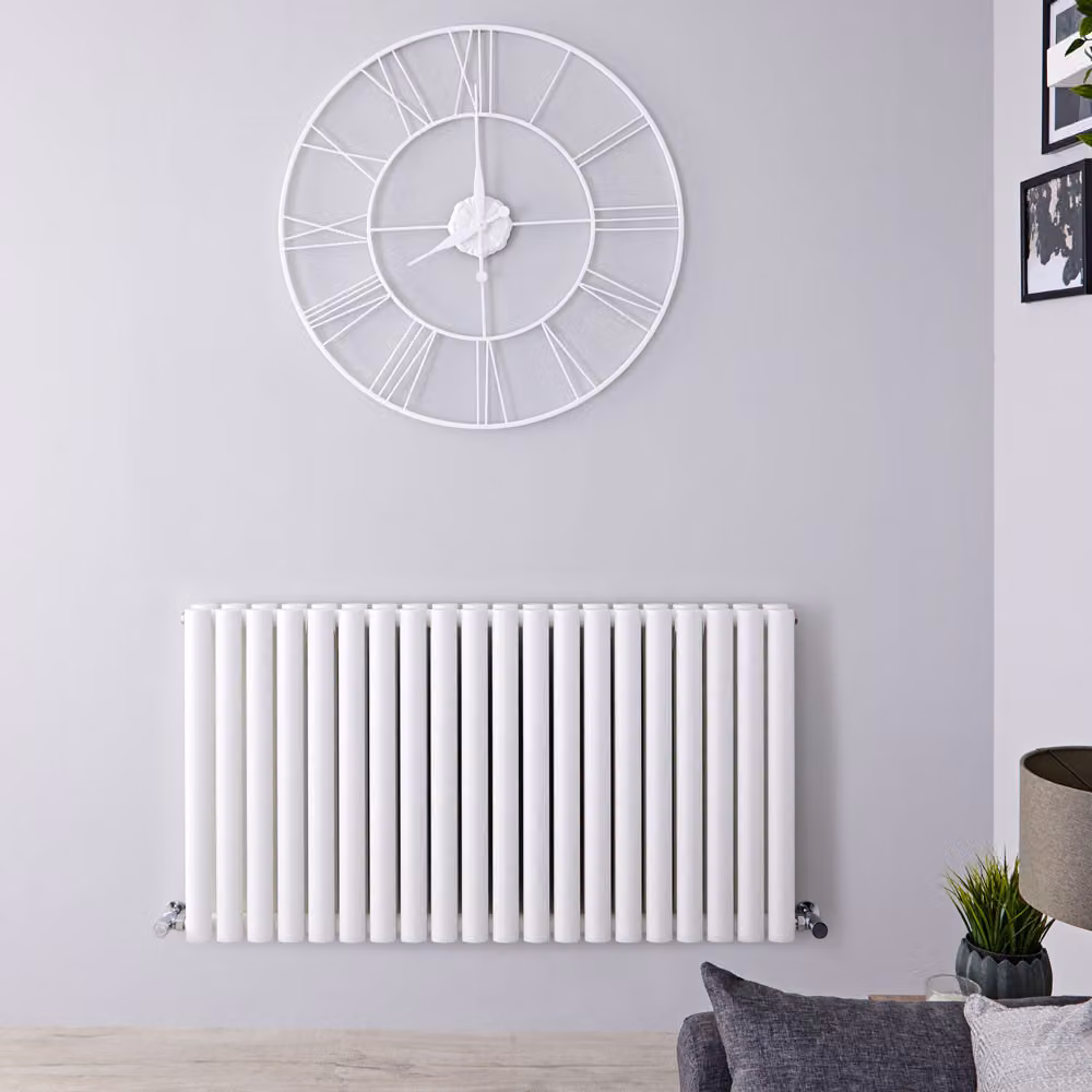 Radiatore Orizzontale Bianco 635x1180mm 1470W Termosifone di Design Moderno - Revive