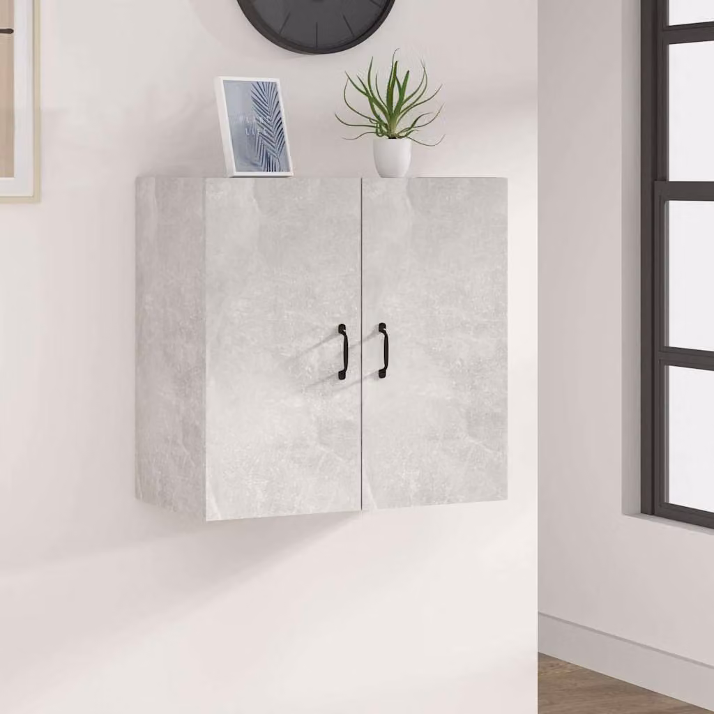 Armadietto a Muro vidaXL Grigio Cemento in Legno Multistrato e MDF L 60 cm, P 31 cm, H 60 cm