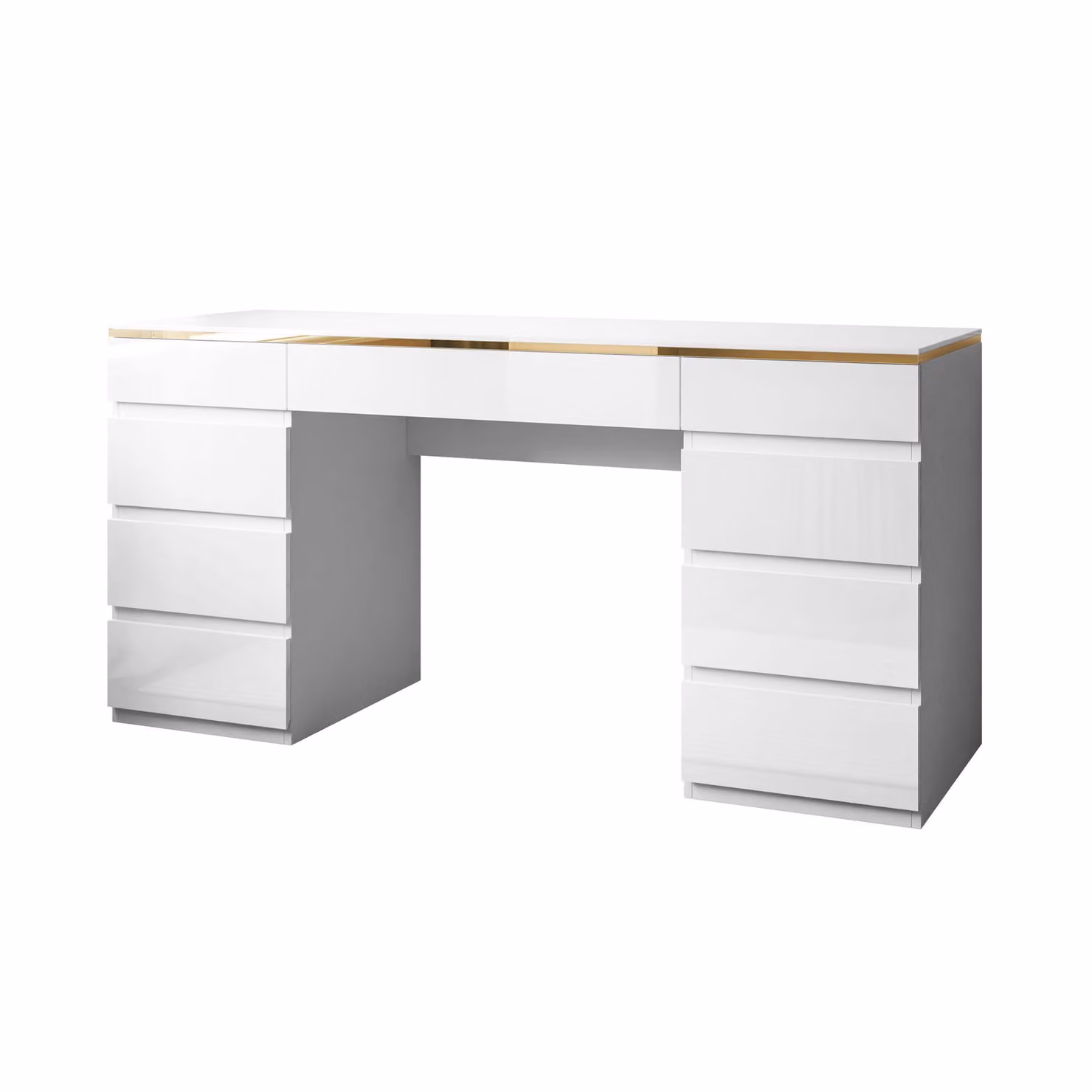 Scrivania AURORA DOUBLE GOLD con cassetti