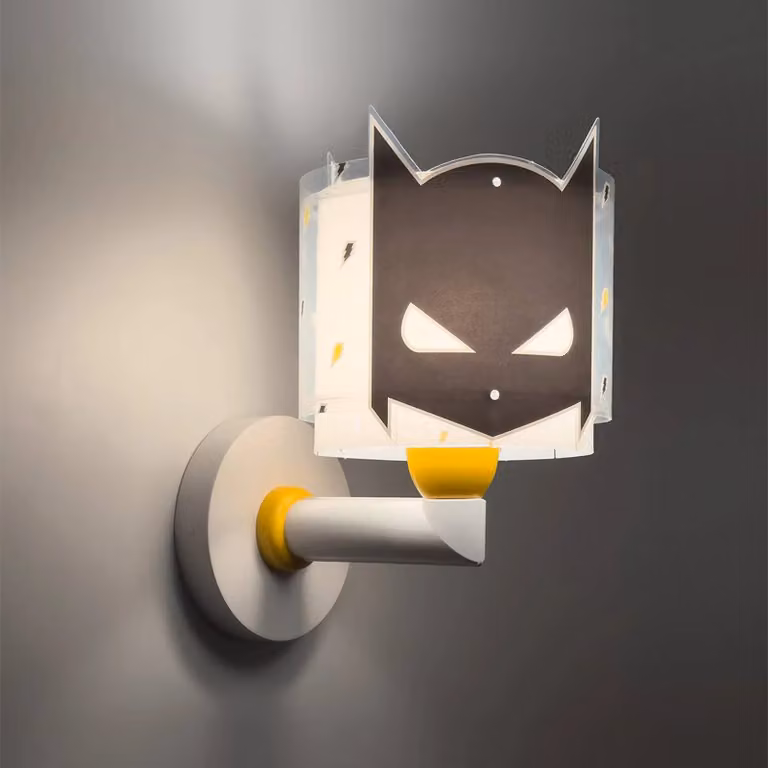 Dalber applique Dark Hero con spina, bianco/nero, Nero, Cameretta, Plastica, Applique
