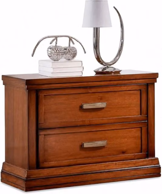 Comodino classico con 2 cassetti in legno color noce Mobili 2G L: 63,5 cm, P: 39 cm, H: 54 cm – 4