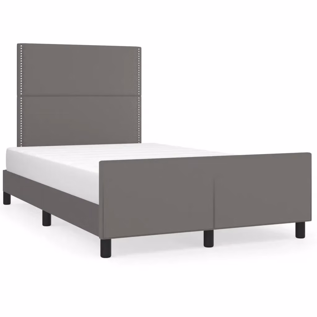 Giroletto VIDAXL in similpelle grigia senza materasso L: 120 cm, P: 190 cm – 2