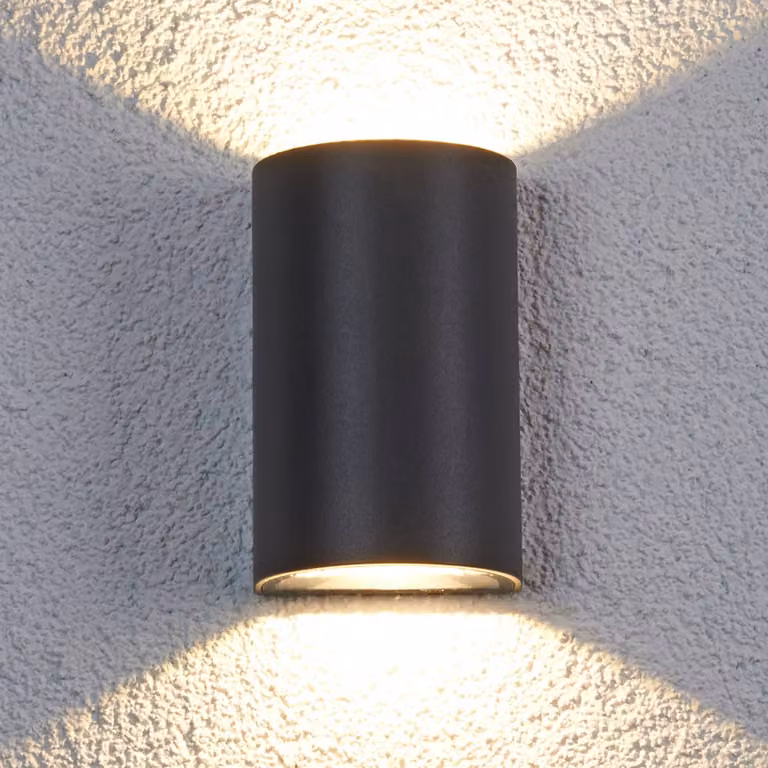 Applique da esterni a LED JALE Lucande, Nero, Alluminio, Moderno, Applique LED da esterni