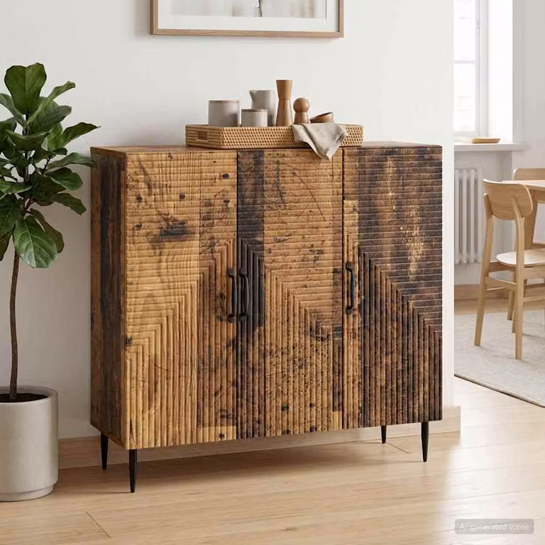 Credenza vidaXL in legno ingegnerizzato marrone antico per soggiorno e sala da pranzo L: 89 cm, P: 34,5 cm, H: 80 cm