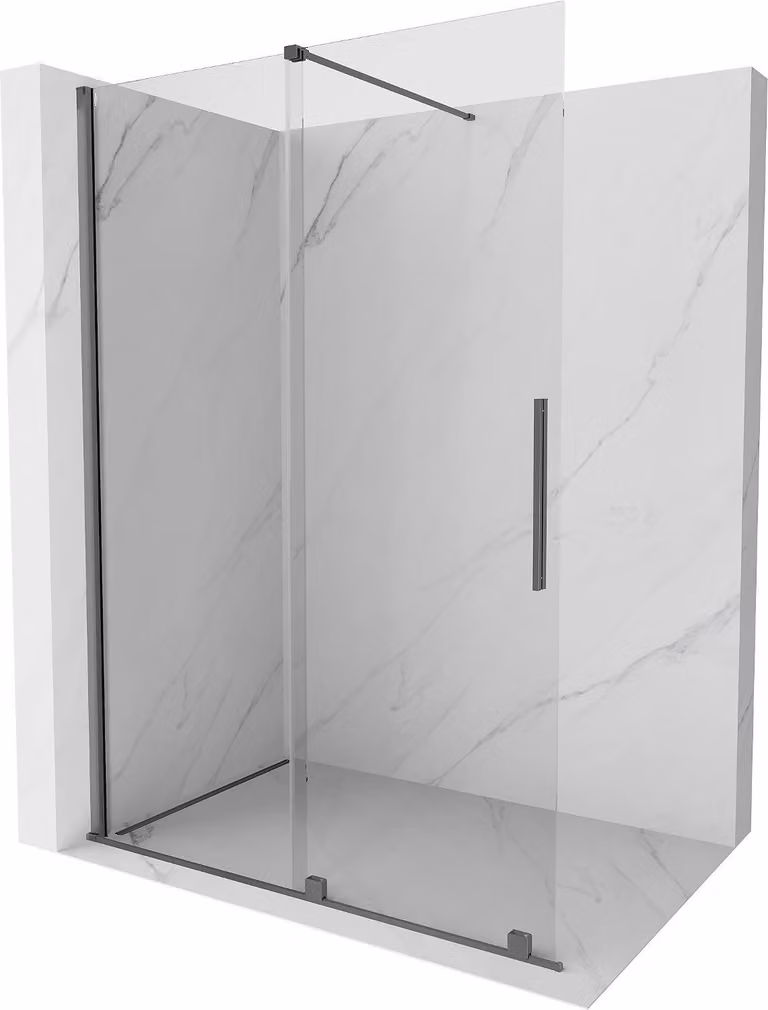 Mexen Velar pannello doccia scorrevole Walk-in 150 x 200 cm, trasparente 8 mm, canna di fucile - 871-150-000-03-95